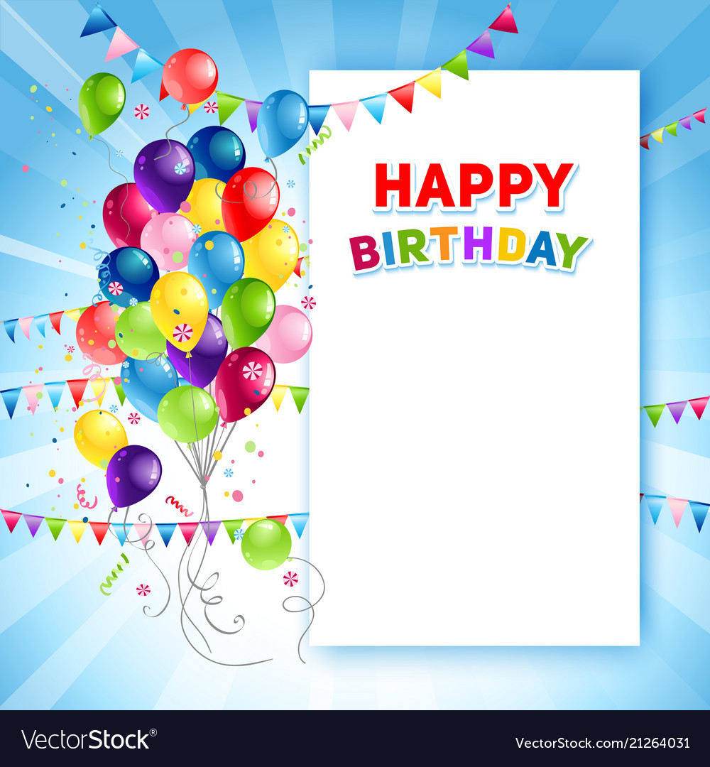Happy Birthday Card Template
 Festive happy birthday card template Royalty Free Vector
