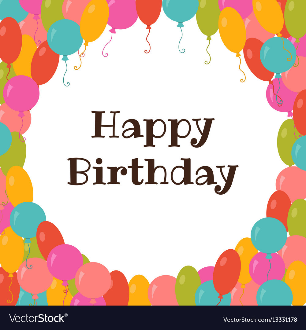 Happy Birthday Card Template
 Happy birthday card template with colorful Vector Image