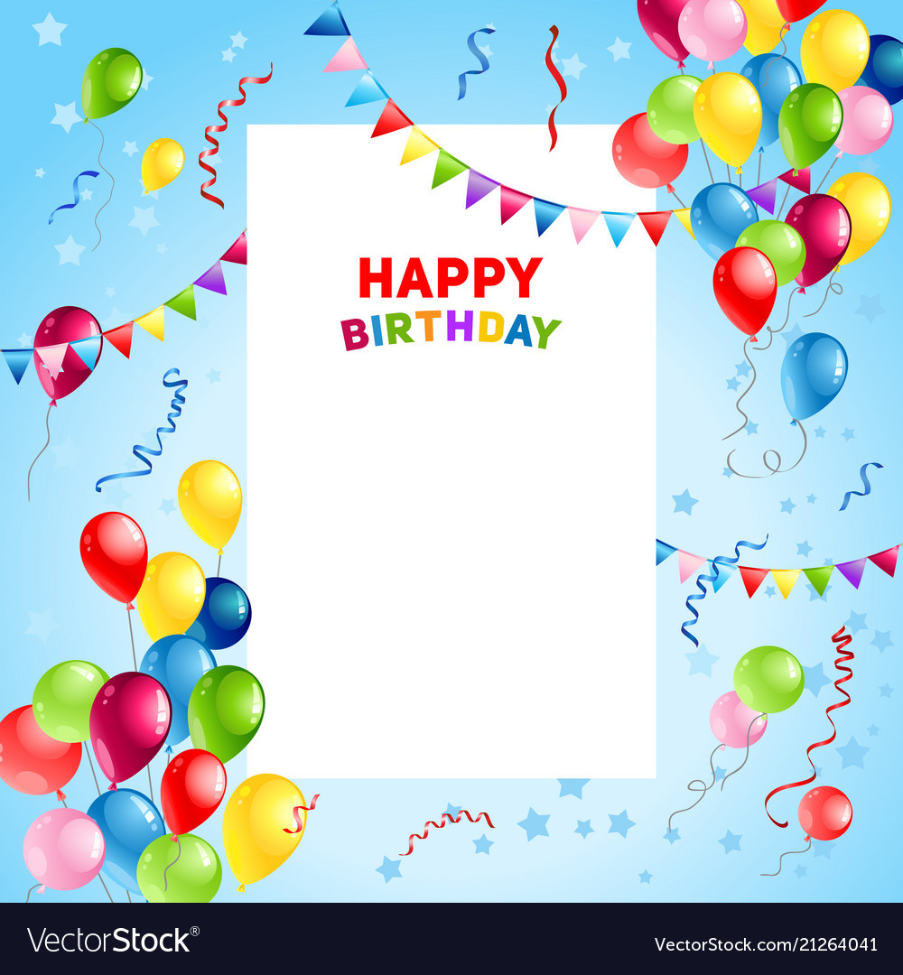 Happy Birthday Card Template
 Balloons happy birthday card template Royalty Free Vector