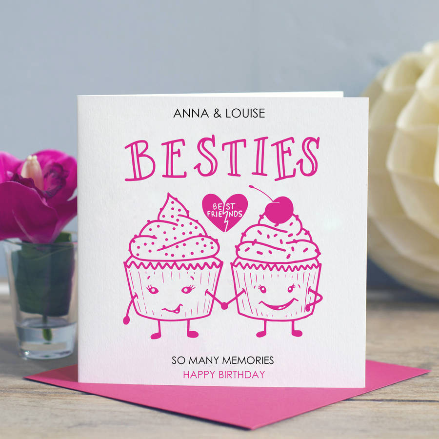 Happy Birthday Cards For A Friend
 Best Friend Birthday Card besties By Lisa Marie Designs