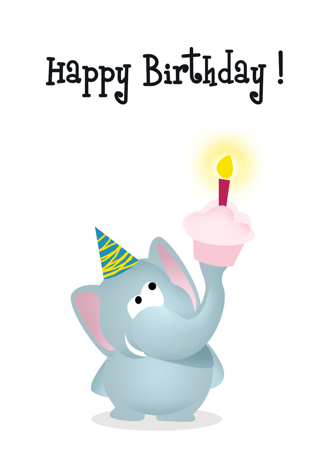 Happy Birthday Cards To Print
 Happy Birthday Elephant Birthday Card Free