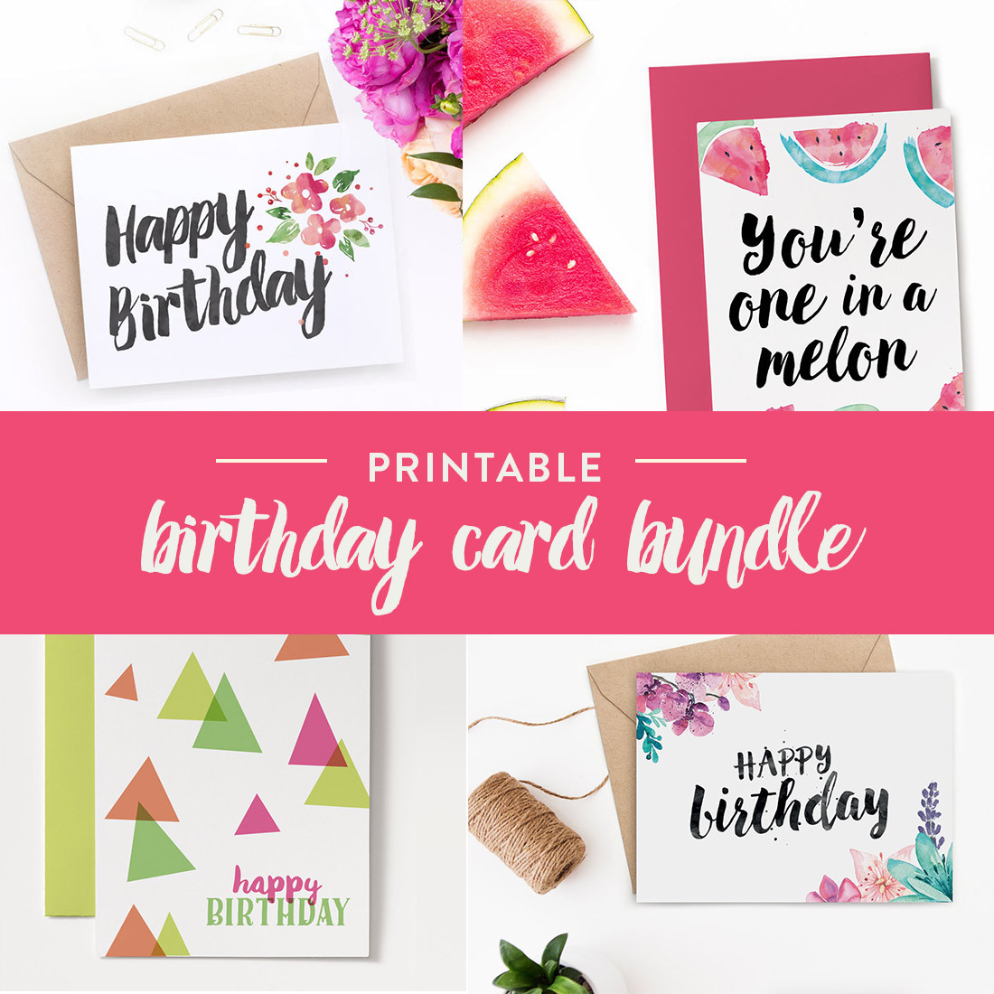 Happy Birthday Cards To Print
 Printable Birthday Cards – Bundle