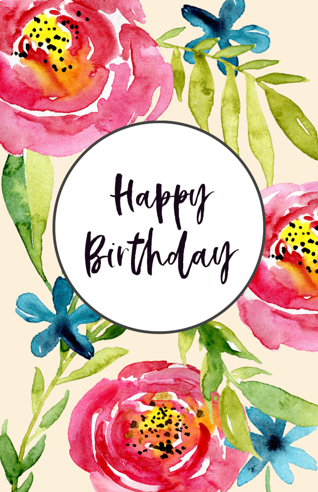 Happy Birthday Cards To Print
 Free Printable Birthday Cards Paper Trail Design