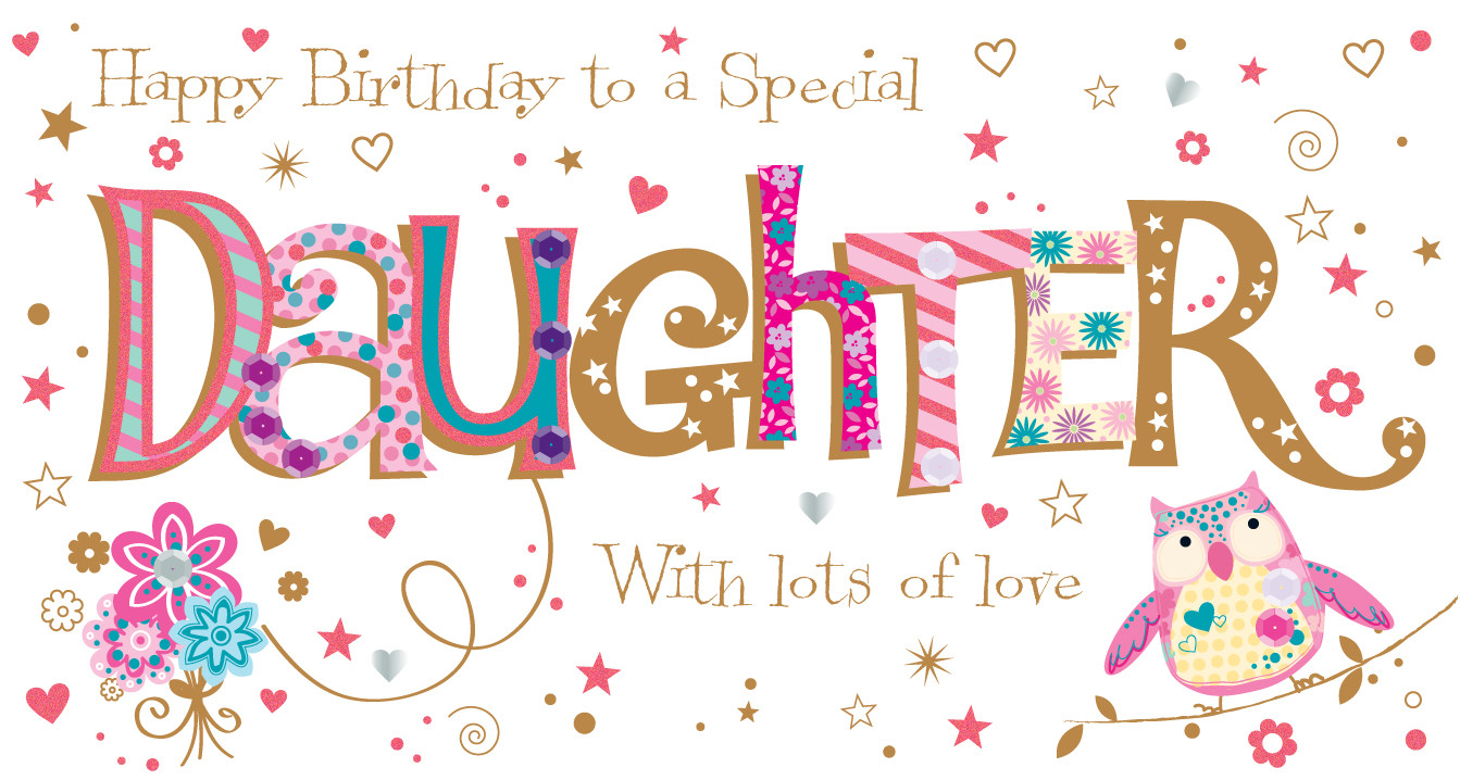 Happy Birthday Daughter Cards
 Daughter Birthday Handmade Embellished Greeting Card