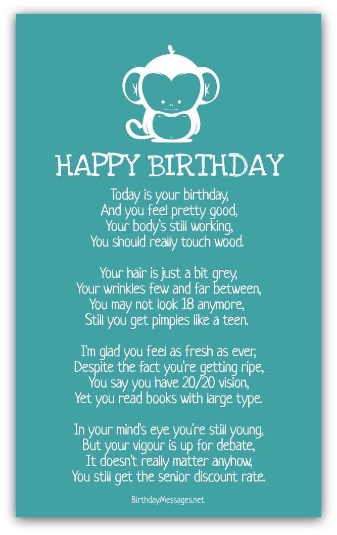 Happy Birthday Funny Poem
 Funny Birthday Poems Funny Birthday Messages
