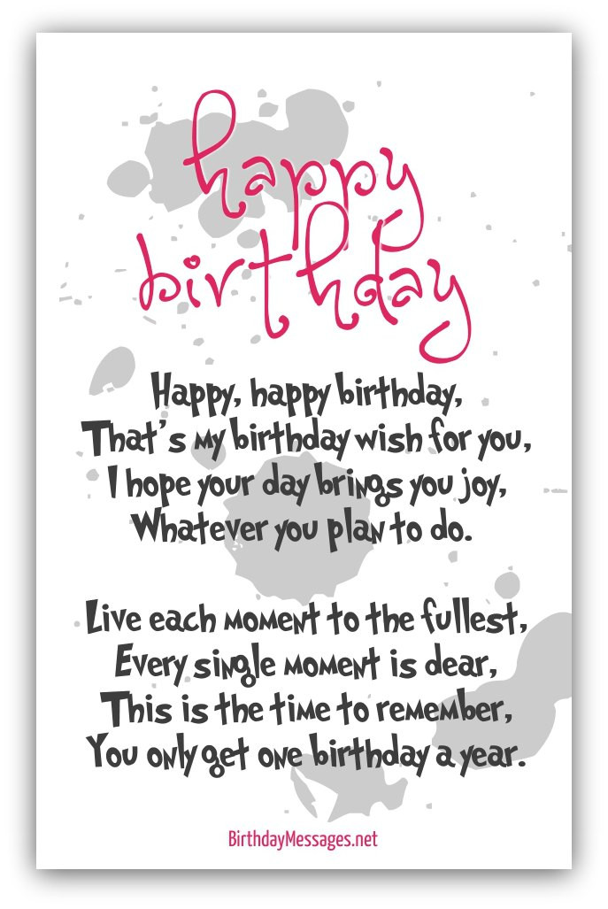 Happy Birthday Poems Funny
 Happy Birthday Poems Happy Birthday Messages
