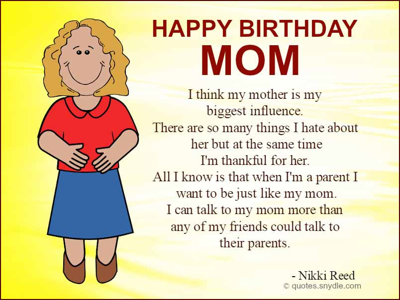 Happy Birthday Quote For Mom
 Happy Birthday Mom Quotes Quotes and Sayings