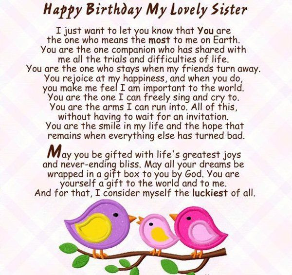 Happy Birthday To My Big Sister Quotes
 happy birthday to my sister
