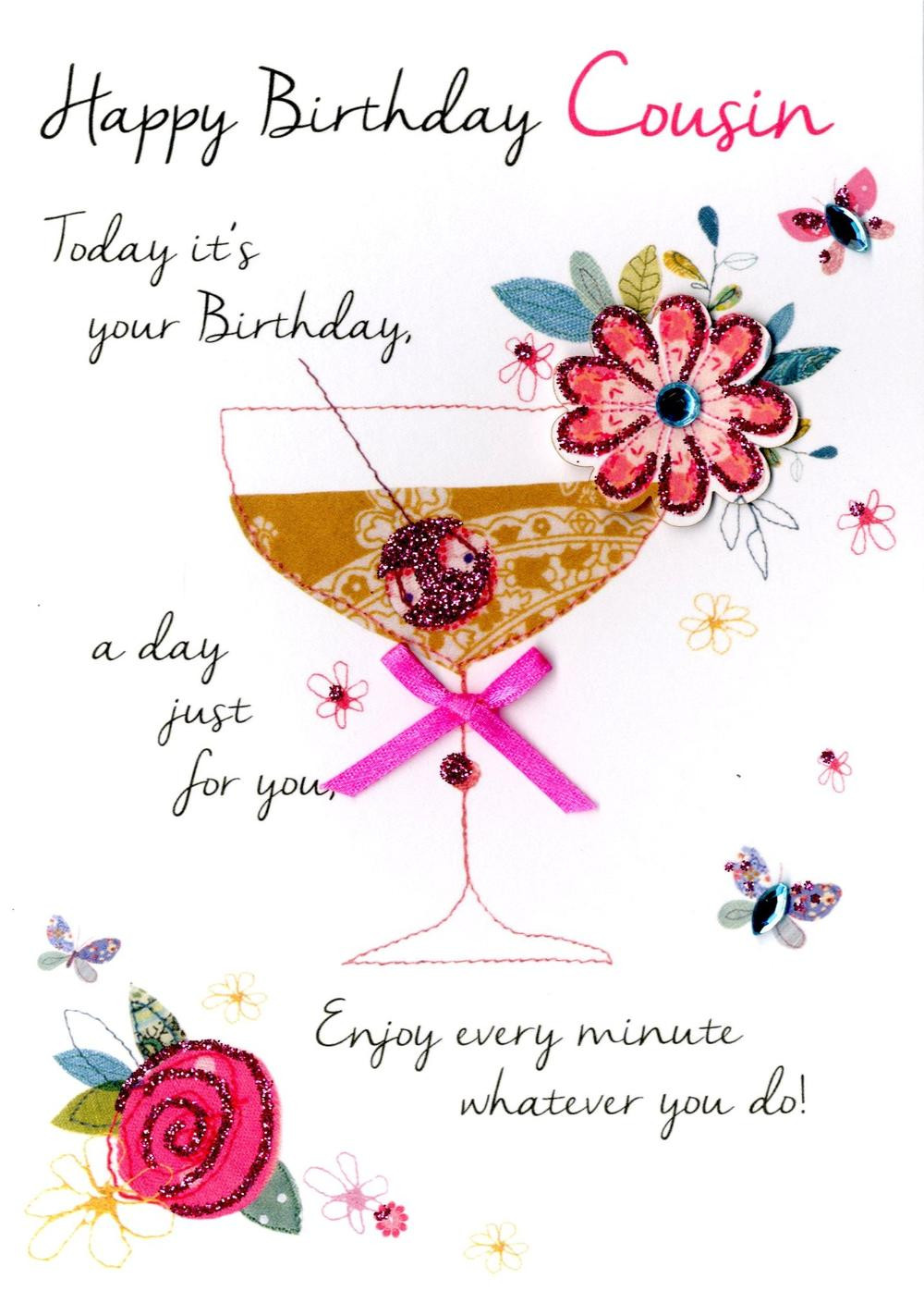 Happy Birthday Wishes For Cousin
 Female Cousin Happy Birthday Greeting Card Cards