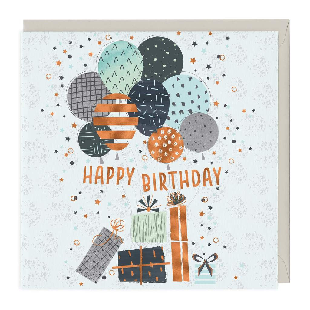 Happy Birthdays Cards
 Balloons and Presents Birthday Card