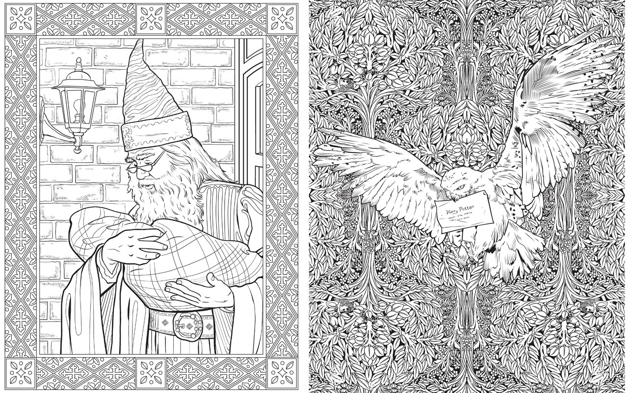 Harry Potter Adult Coloring Book
 Preview The Harry Potter Colouring Book WHSmith Blog