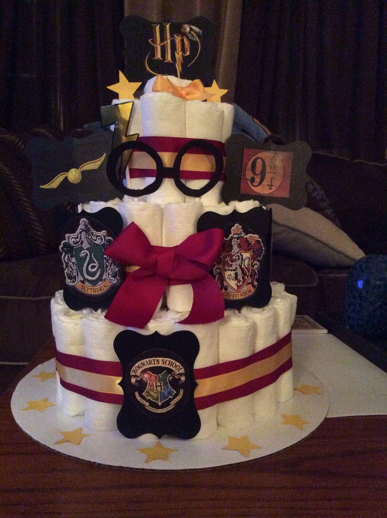 Harry Potter Baby Gift Ideas
 Created this diaper cake for my friends baby shower Great
