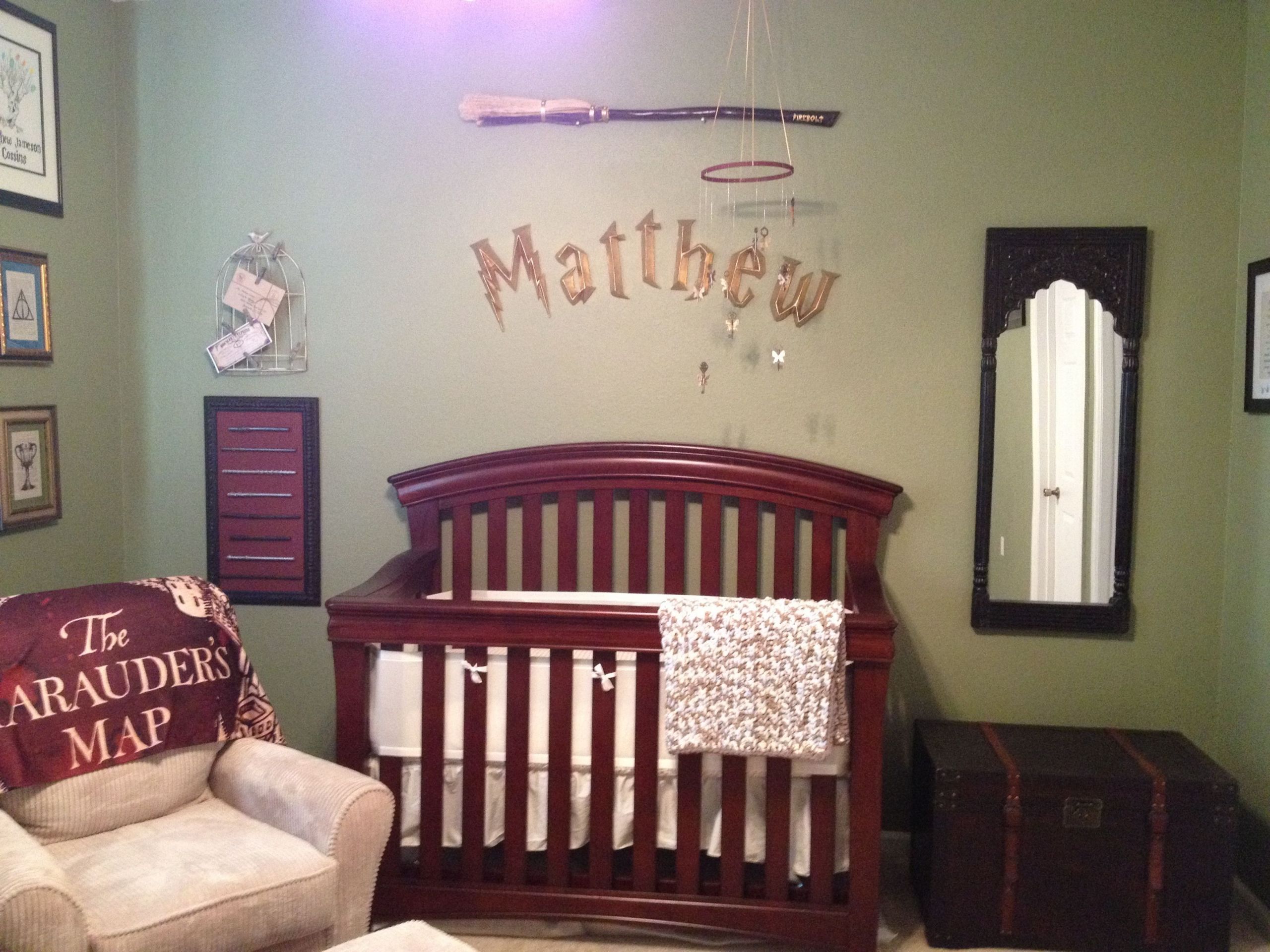 Harry Potter Baby Room Decor
 Custom Harry Potter Nursery that I made for my son Matthew