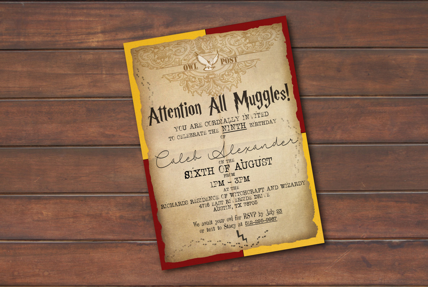 Harry Potter Birthday Invitation
 Harry Potter Birthday Party Invitation DIGITAL FILE or