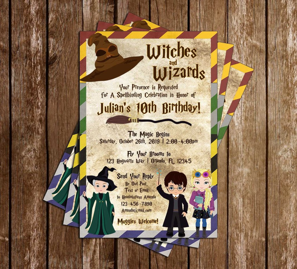 Harry Potter Birthday Invitation
 Novel Concept Designs Harry Potter Hogwarts Tall