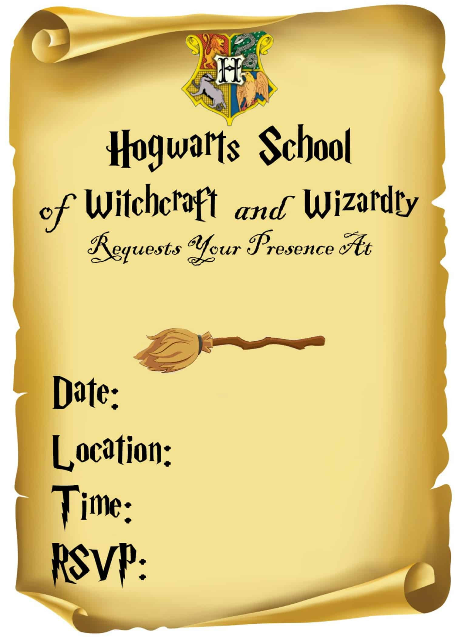 Harry Potter Birthday Invitation
 Harry Potter Invitations free printables