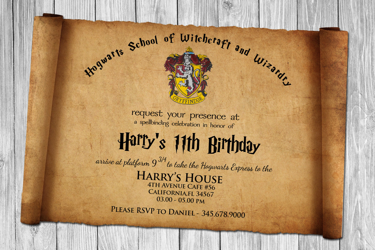 Harry Potter Birthday Invitation
 FREE Harry Potter Papyrus Style Birthday Invitation PSD