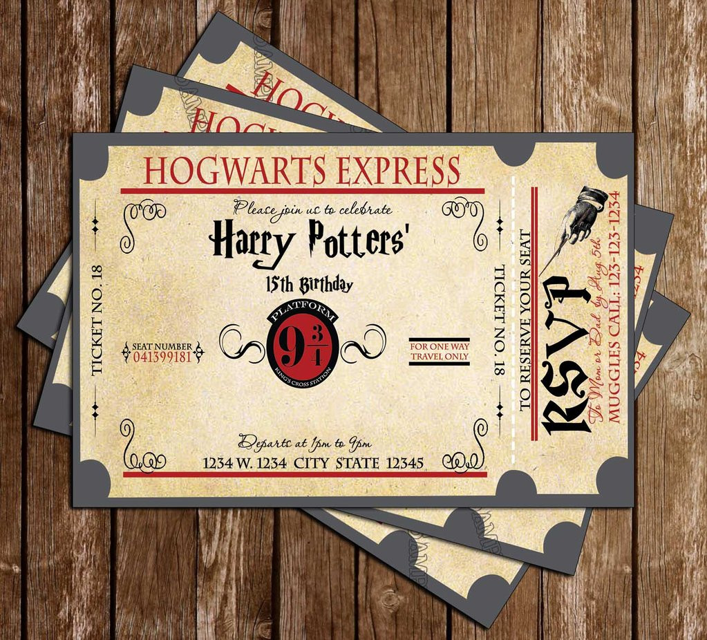 Harry Potter Birthday Invitation
 Novel Concept Designs Hogwarts Express Harry Potter