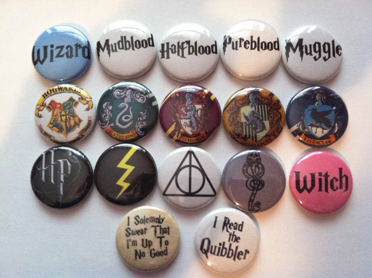 Harry Potter Pins
 Harry Potter Pins Set of 6 by frostovision on Etsy