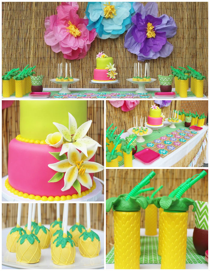 Hawaiian Birthday Decorations
 Kara s Party Ideas Hawaiian 2nd Birthday Party