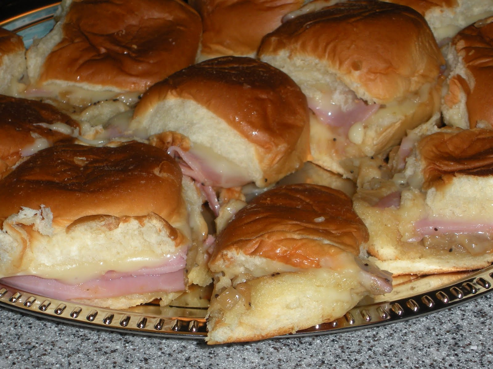 Hawaiian Rolls Ham Sandwiches
 NOT A REAL HOUSEWIFE Mini Ham Sandwiches on Hawaiian Rolls