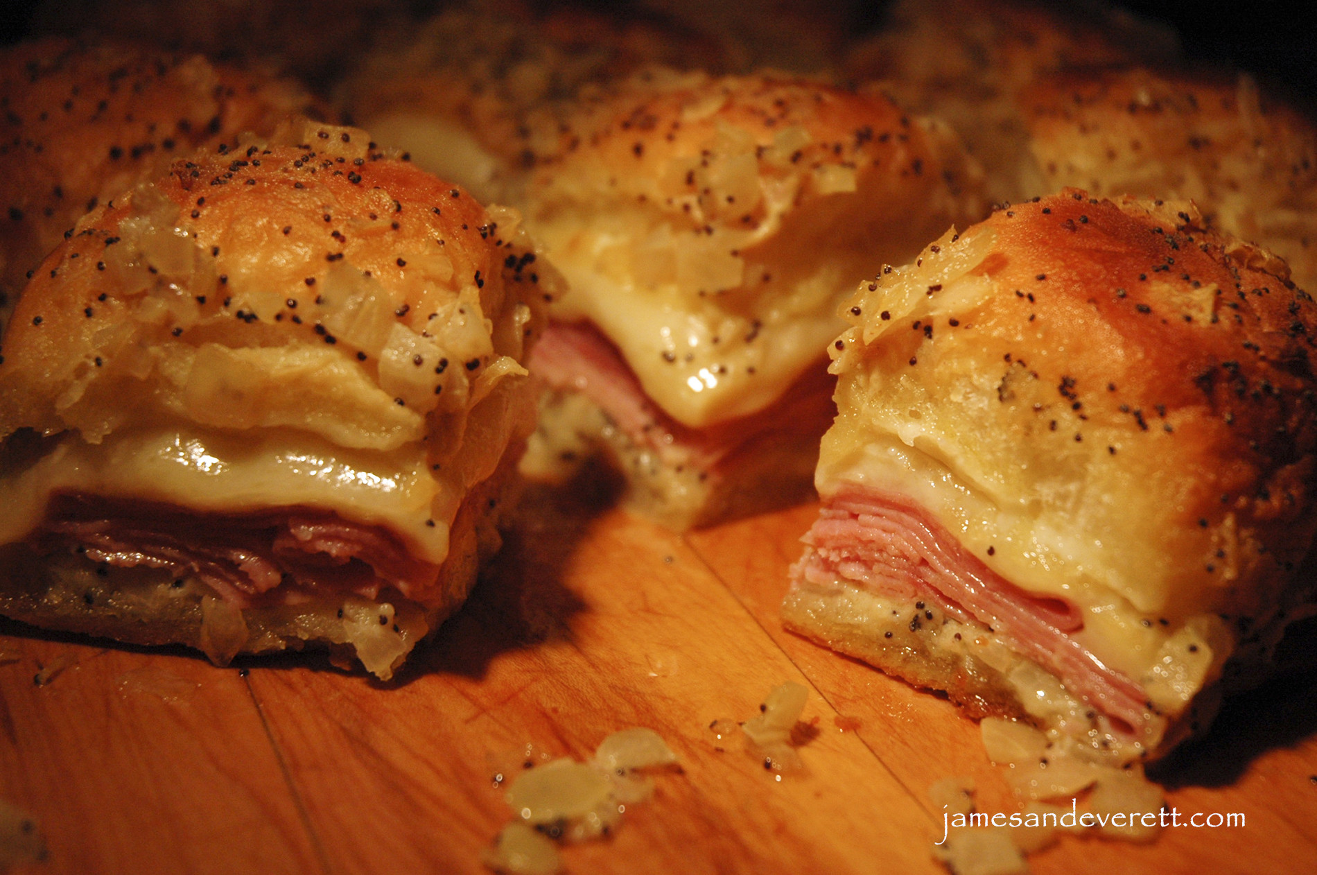 Hawaiian Rolls Ham Sandwiches
 King’s Hawaiian Ham & Swiss Rolls – James & Everett