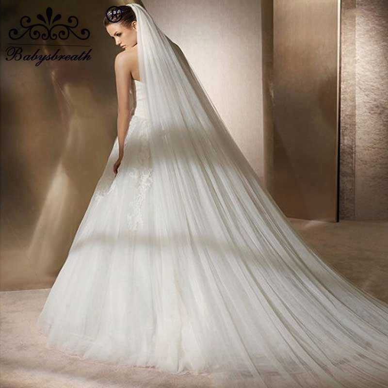 Head Veils Wedding
 2016 Real 5M White Ivory Wedding Veil Multi layer