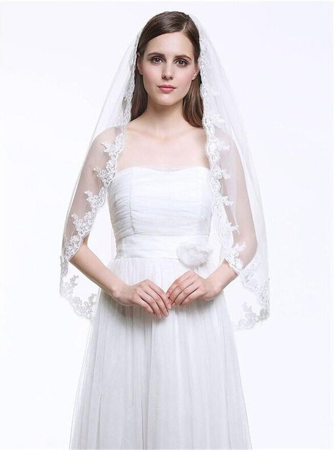 Head Veils Wedding
 2015 Hot Sale Elegant Short Cheap Wedding Veil Bridal Veil