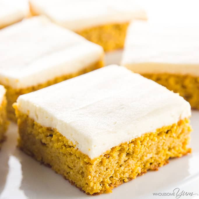 Healthy Canned Pumpkin Recipes
 Low Carb Healthy Pumpkin Bars with Cream Cheese Frosting