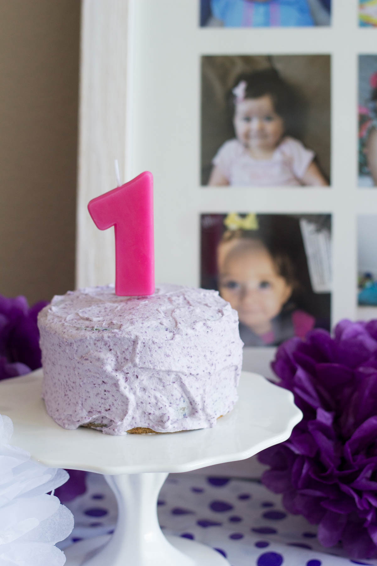 Healthy Smash Cake Recipe 1St Birthday
 Healthier Smash Cake Recipe Hannah s Purple Polka Dot 1st