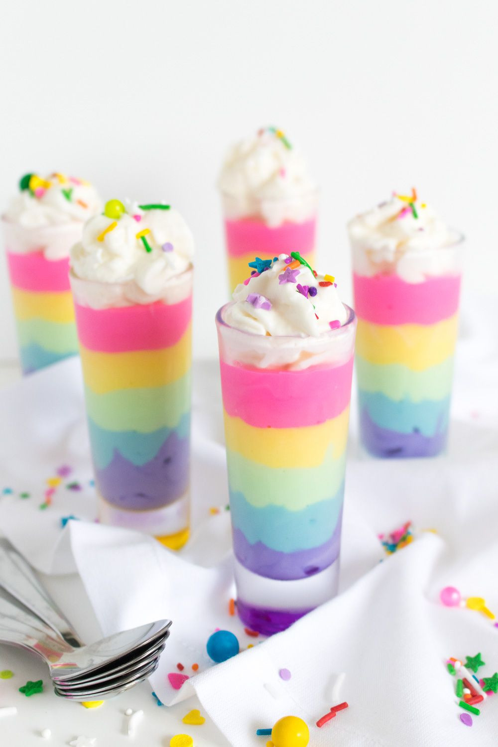 Healthy Unicorn Party Food Ideas
 White Chocolate Rainbow Mousse Shooters Recipe