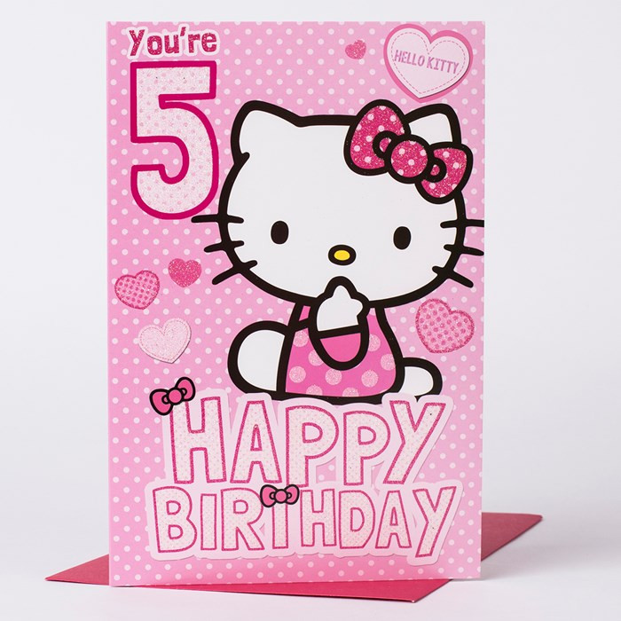 Hello Kitty Birthday Card
 5th Birthday Card Hello Kitty