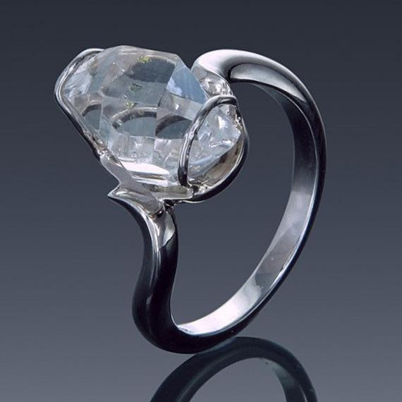 Herkimer Diamond Engagement Ring
 Herkimer Diamond Ring Engagement ring 925 Sterling Silver 14K