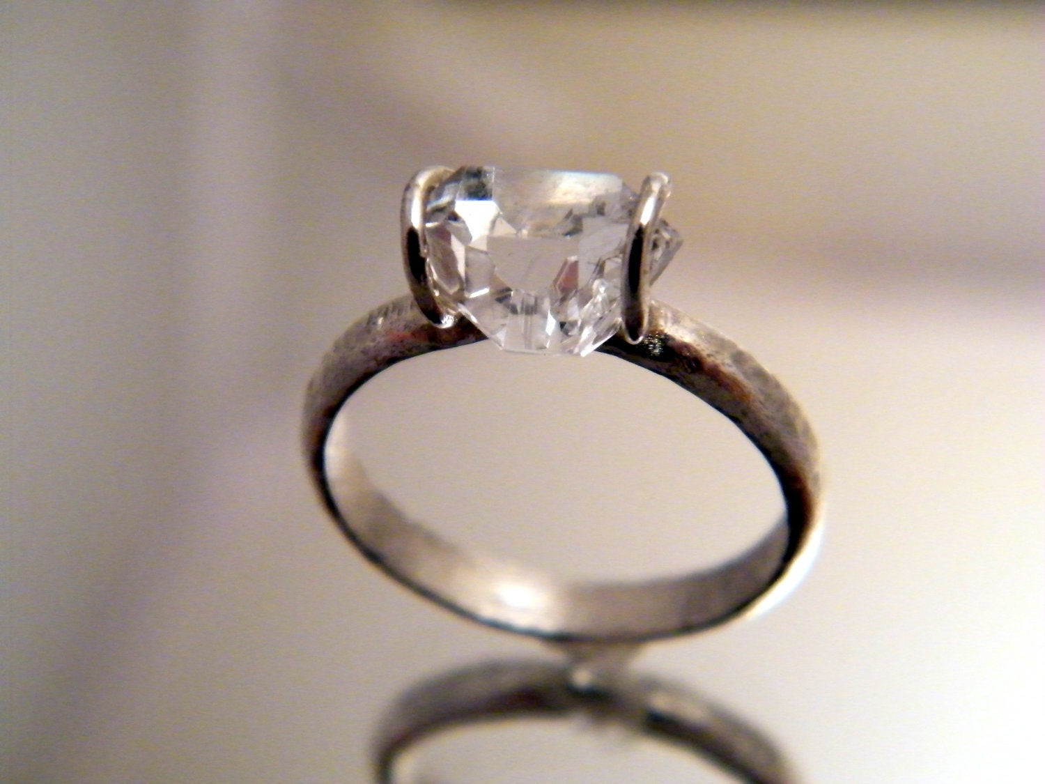 Herkimer Diamond Engagement Ring
 Herkimer Diamond Solitaire ring simple engagement ring