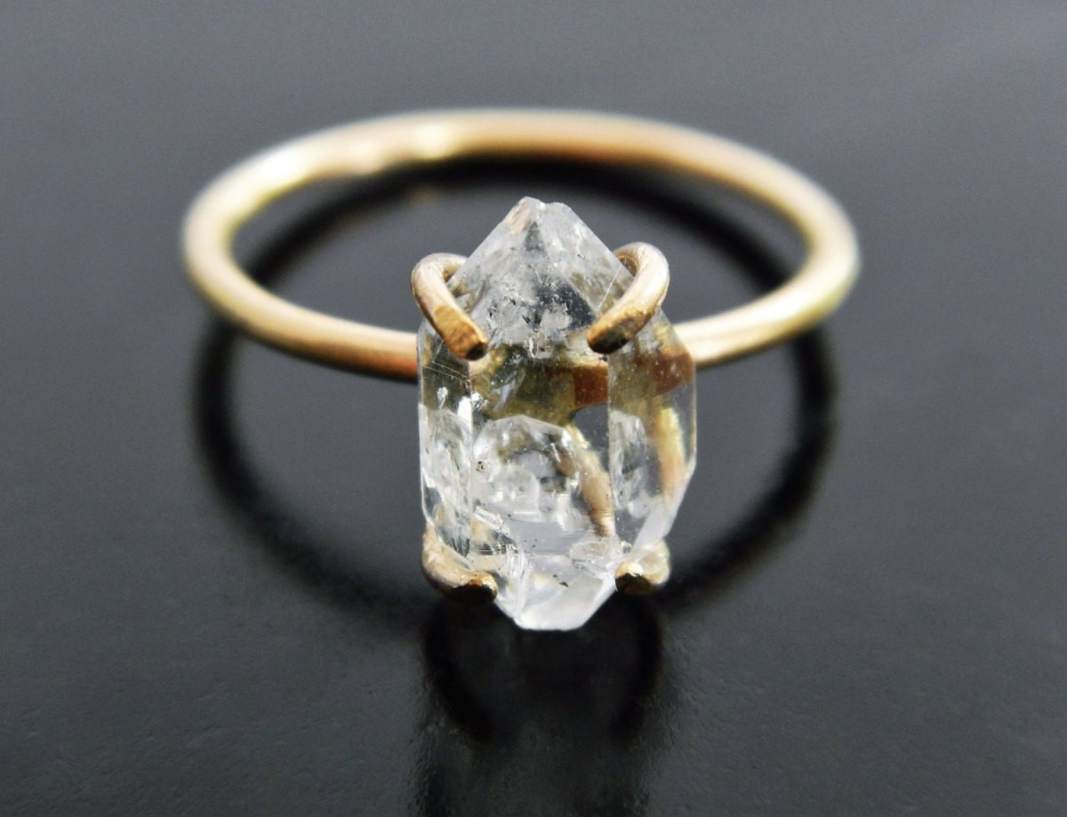 Herkimer Diamond Engagement Ring
 Herkimer Diamond Engagement Ring on Etsy Under $100