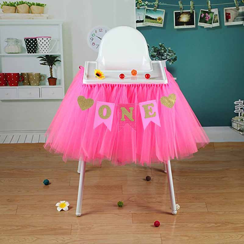 High Chair Decorations 1st Birthday
 Glitter e banner Pennant High Chair Baby Shower kids