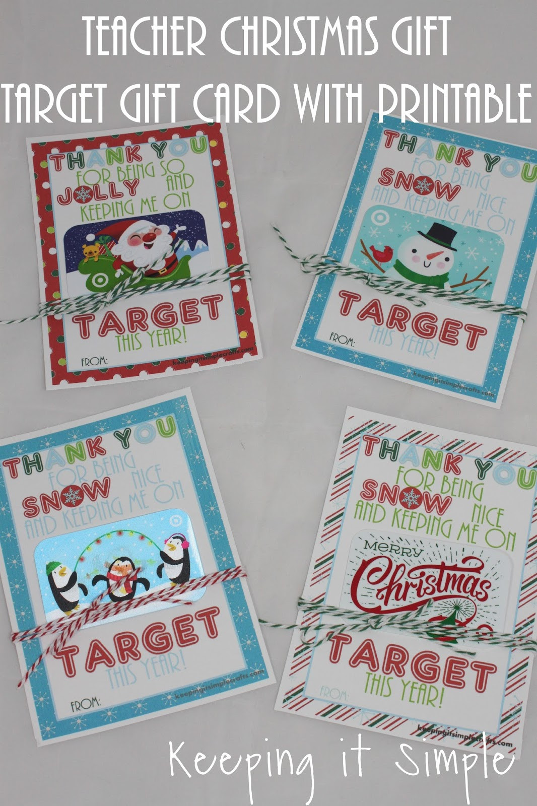 Holiday Gift Card Ideas
 Teacher Christmas Gift Idea Printable for Tar Gift