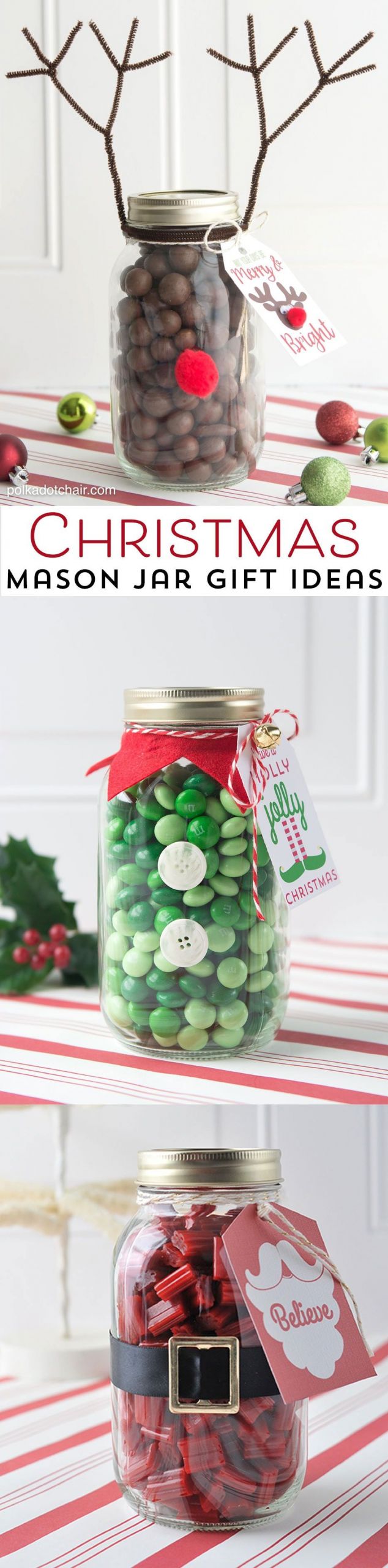 Holiday Gift Ideas Pinterest
 Reindeer Christmas Mason Jar Gift Idea