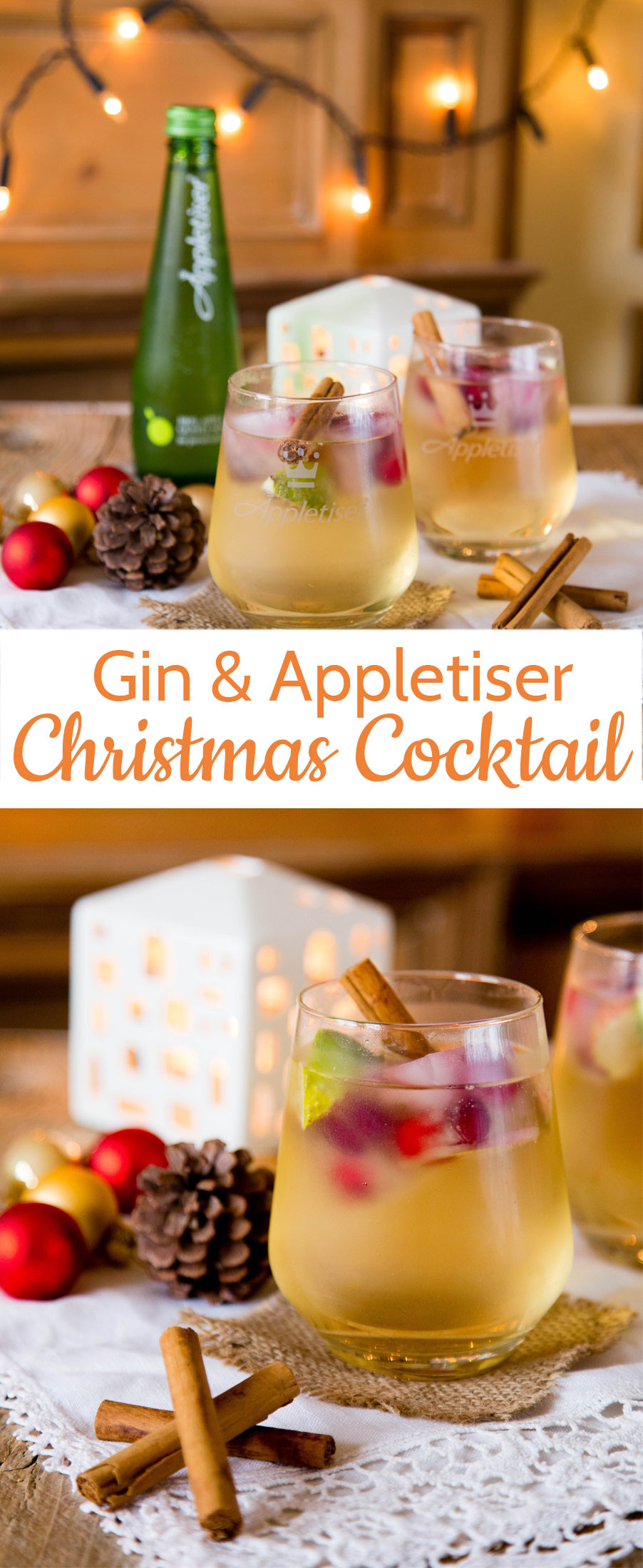 Holiday Gin Drinks
 Gin & Appletiser a refreshing Christmas Cocktail