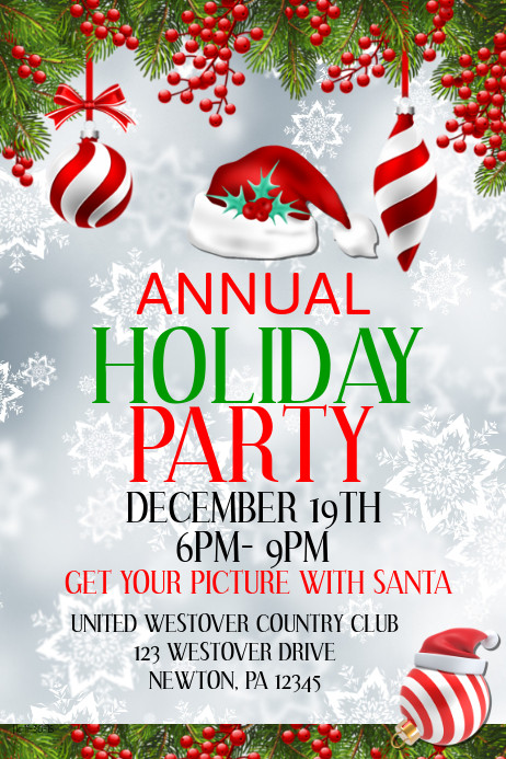 Holiday Party Flyer Ideas
 Annual Holiday Party Template