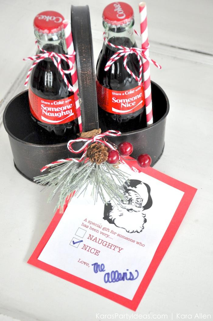 Holiday Party Gift Ideas
 Kara s Party Ideas Naughty Nice Holiday Coca Cola