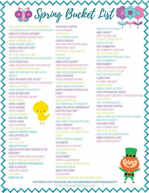 Home Activities For Adults
 Spring Bucket List for Kids Free Family Fun Printable