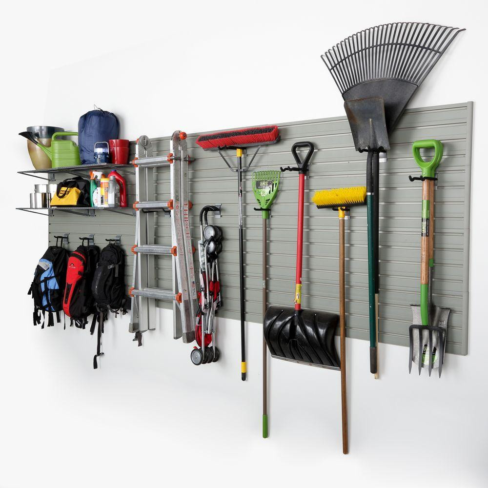 Home Depot Garage Organization
 Flow Wall Modular Garage Wall Panel Storage Set with