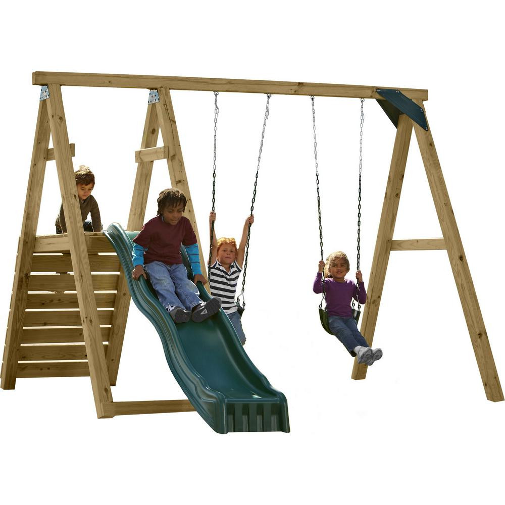 Home Depot Kids Swing Sets
 Swing N Slide Playsets Pine Bluff Swing Set Just Add 4x4
