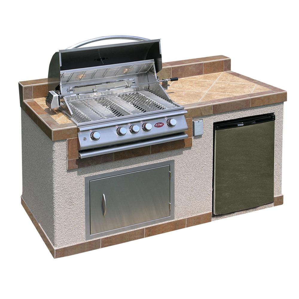 Home Depot Outdoor Kitchen
 Cal Flame Outdoor Kitchen 4 Burner Barbecue Grill Island