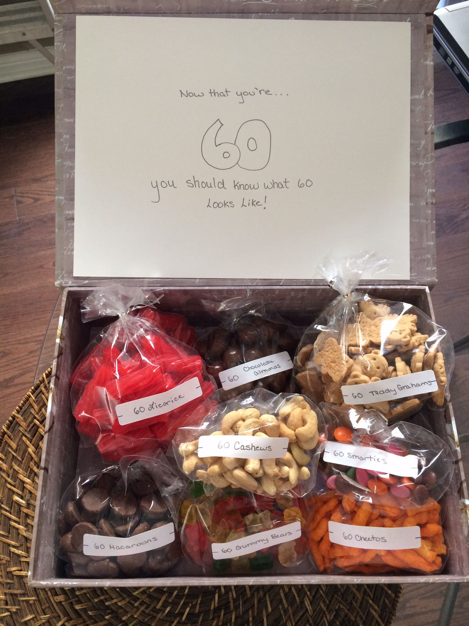 Homemade 60Th Birthday Gag Gift Ideas
 60th Birthday Treat Box … With images