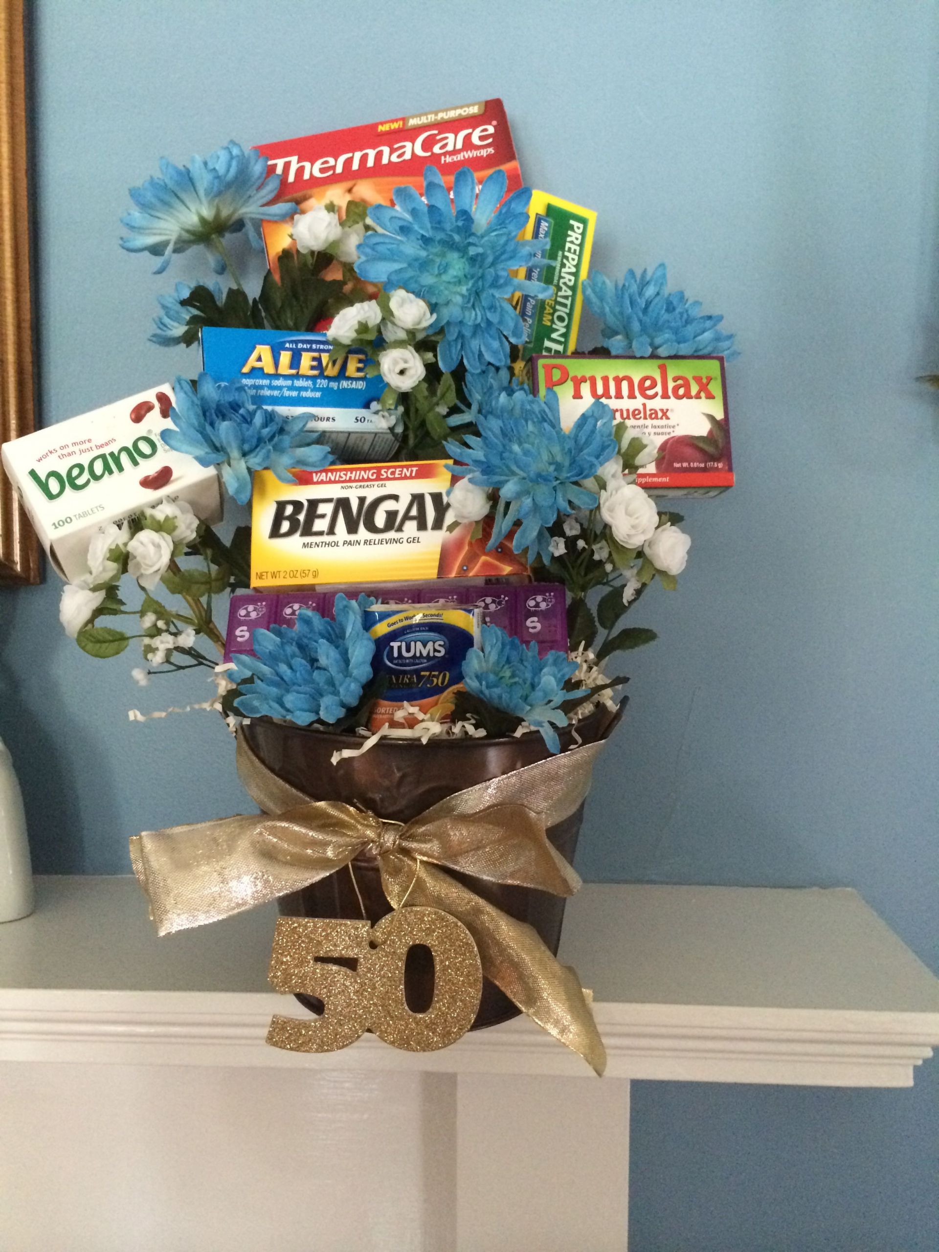 Homemade Funny 50Th Birthday Gift Ideas
 Over the Hill gag t basket Great for a 50th birthday