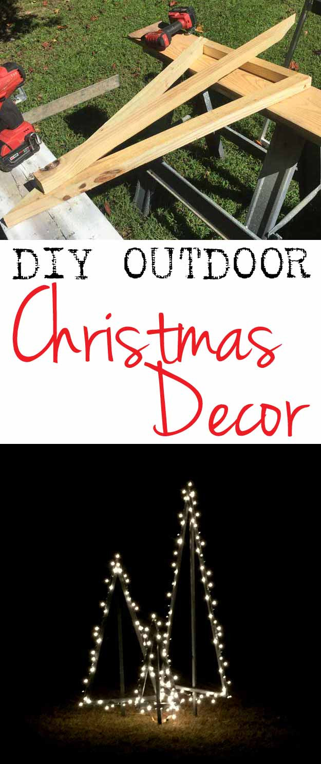 Homemade Outdoor Christmas Light Decorations
 DIY Modern Style Lighted Outdoor Christmas Trees