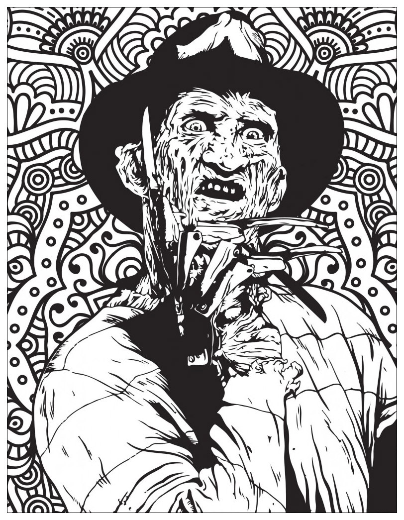 Horror Coloring Pages For Adults
 Horror freddy krueger Halloween Adult Coloring Pages