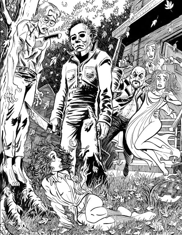 Horror Coloring Pages For Adults
 Get the coloring page Michael Myers